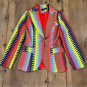 Akira Staple Bold Pattern Blazer Jacket
